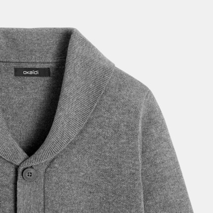 Avis Gilet boutonné col châle gris garçon OKAIDI 2