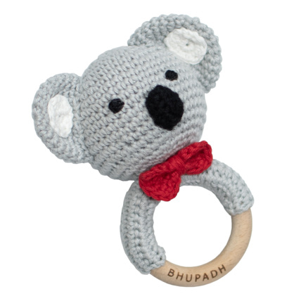 Avis Hochet en coton tricot et bois naturel Sevira Kids 1