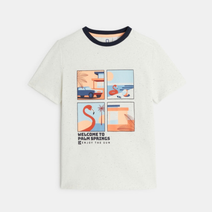 Avis T-shirt col rond à motif blanc garçon OKAIDI 1