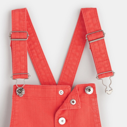 Avis Salopette-short en toile rouge fille OKAIDI 3