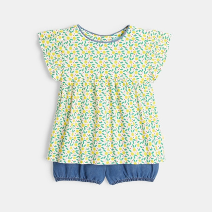 Avis Blouse imprimée et bloomer denim OBAÏBI 1