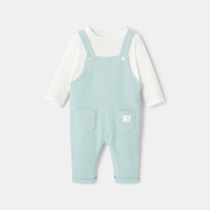 Avis Salopette en coton nid d'abeille avec t-shirt intégré naissance ABSORBA 1