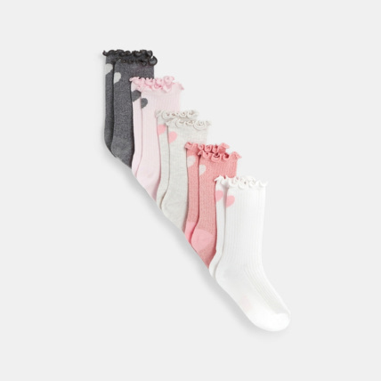 Avis Chaussettes petits coeurs (lot de 5) roses fille OKAIDI 1