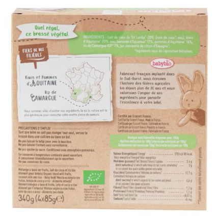 Avis Gourdes Lactées Mes Brassés Lait de Coco Kiwi Banane Babybio 2