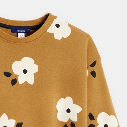 Avis Sweat-shirt imprimé fleurs beige fille OKAIDI 3