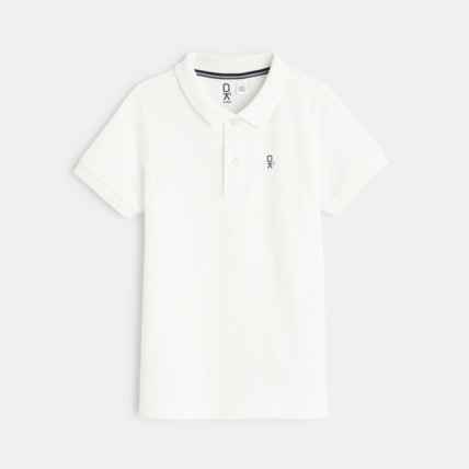 Avis Polo en coton piqué blanc garçon OKAIDI 2