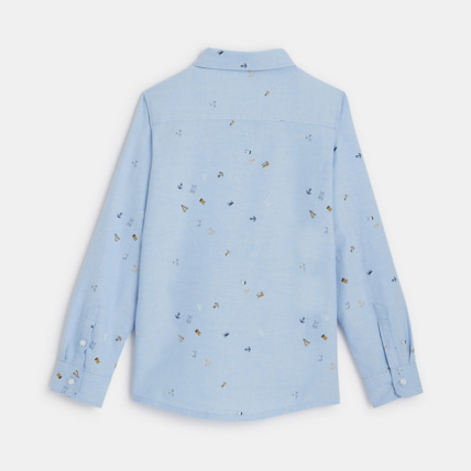 Avis Chemise à petits motifs imprimés bleue garçon OKAIDI 2