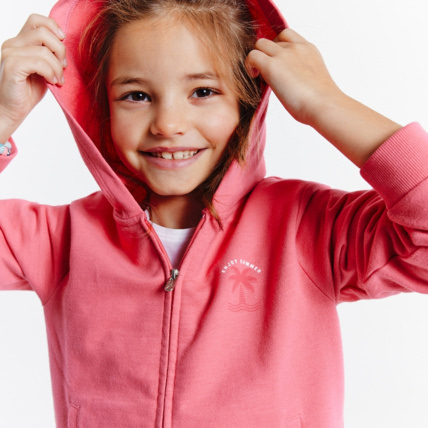 Avis Sweat-shirt à capuche uni "enjoy summer" rose fille OKAIDI 1
