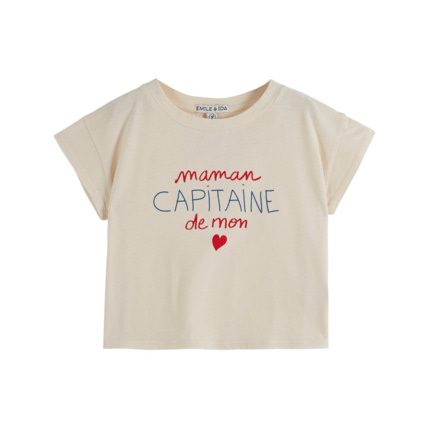 Avis Tee-shirt “Maman Capitaine de mon Coeur” Crème Emile et Ida 1