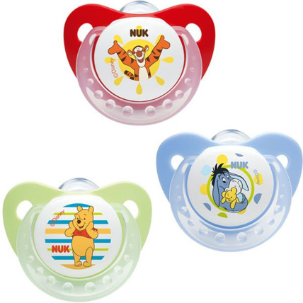 Avis Lot de 2 sucettes silicone taille 2 winnie NUK 1