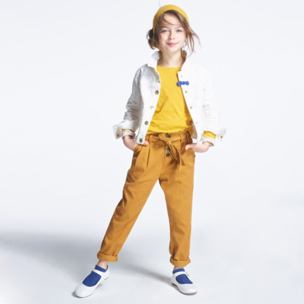 Avis Pantalon paper bag marron fille OKAIDI 1