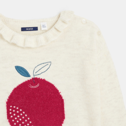 Avis Pull col collerette motif pomme beige fille OKAIDI 3