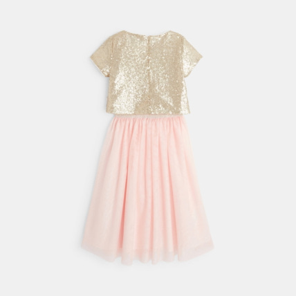 Avis Robe tutu et top à sequins 2 en 1 rose fille OKAIDI 2