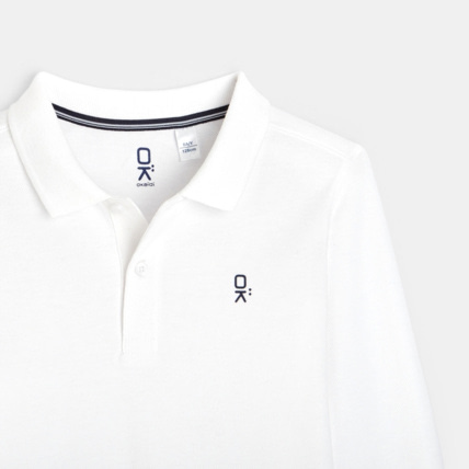 Avis Polo manches longues blanc garçon OKAIDI 2