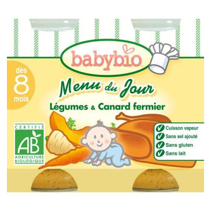 Avis MENU DU JOUR Légumes et Canard fermier 200 g dès 8 mois Babybio 1