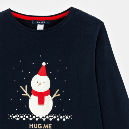 Avis T-shirt de Noël bleu fille OKAIDI 2