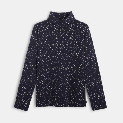 Avis T-shirt col roulé imprimé étoiles bleu fille OKAIDI 1