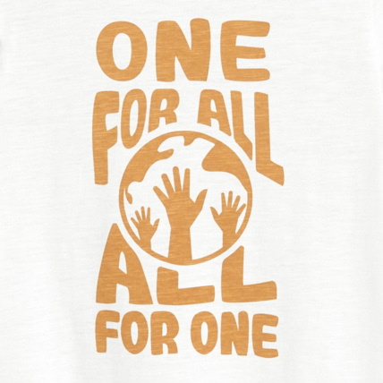 Avis T-shirt manches courtes "one for all, all for one" blanc garçon OKAIDI 3