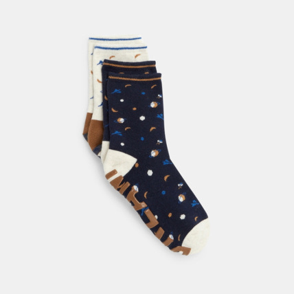 Avis Chaussettes fantaisie anti-glisses (lot de 2 paires) bleues garçon OKAIDI 1