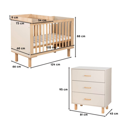 Avis Ensemble bébé commode et lit évolutif + plan à langer lit Laura Mon Mobilier Design 4