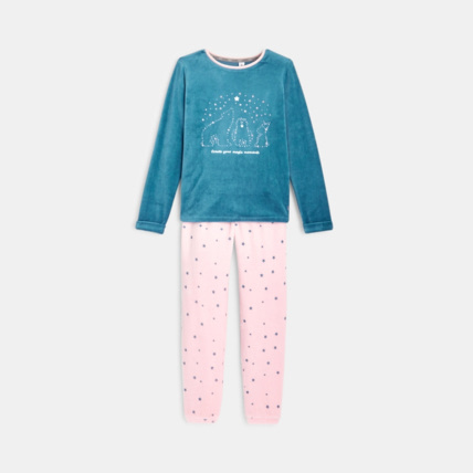 Avis Pyjama étoilé en velours éponge bleu fille OKAIDI 1