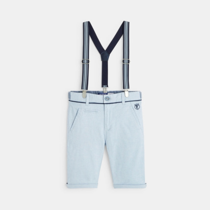 Bermuda stretch a bretelles bleu garcon OKAIDI Comparateur Avis Prix