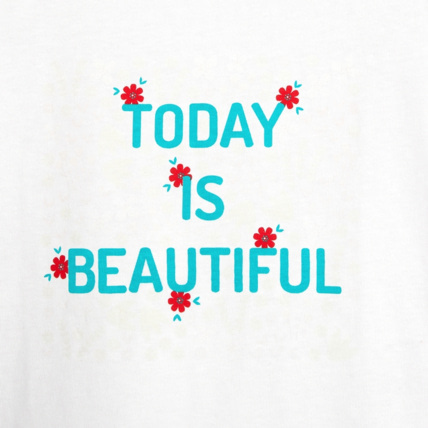 Avis T-shirt à message "Today is beautiful" blanc fille OKAIDI 2