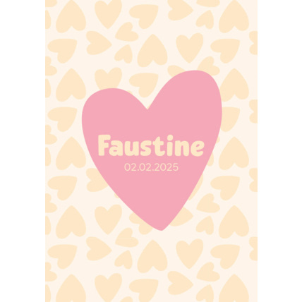 Avis Faire-Part de Naissance Personnalisable - Cœurs LES PETITS CITRONS 6