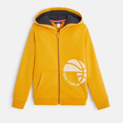 Avis Sweat zippé à capuche à motif sport jaune garçon OKAIDI 2