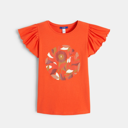 Avis T-shirt à manches volantées rouge fille OKAIDI 1