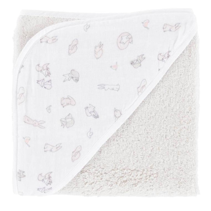 Avis Cape de bain bouclette de coton biologique imprimée animaux Imagine CARRE BLANC 1