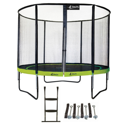 Avis Trampoline de jardin rond 305 cm + filet de sécurité + échelle + kit ancrage PUNCHI Kangui 2