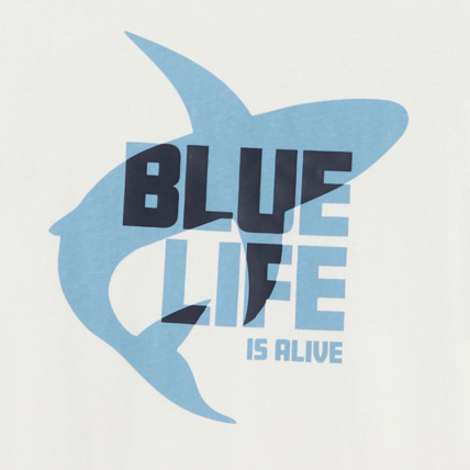 Avis T-shirt à message "Blue Life is alive" blanc garçon OKAIDI 3