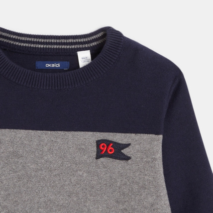 Avis Pull colorblock en tricot gris garçon OKAIDI 2
