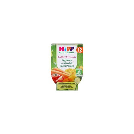 Avis Légumes du marché pâtes poulet 220 g dès 12 mois HIPP 1