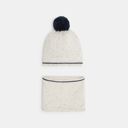 Avis Bonnet et snood chinés coordonnés blanc garçon OKAIDI 2