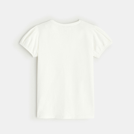 Avis T-shirt col rond motif signe blanc fille OKAIDI 3