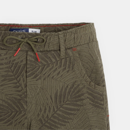 Avis Bermuda slim en molleton imprimé vert garçon OKAIDI 2