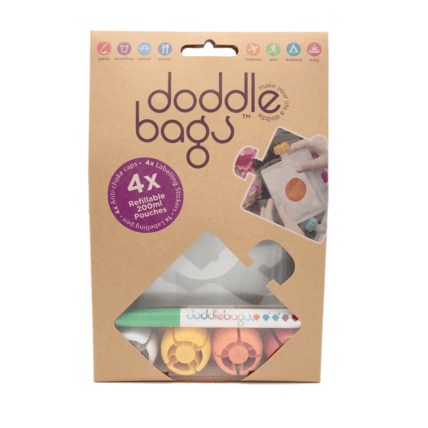 Avis Pack de 4 gourdes réutilisables 200ml DODDLE BAGS 1