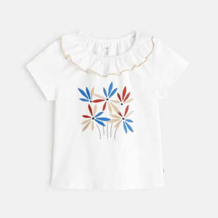 Avis T-shirt col volant fleurs OBAÏBI 1
