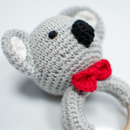 Avis Hochet en coton tricot et bois naturel Sevira Kids 2