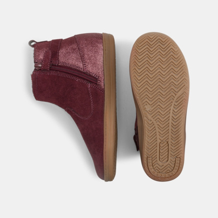 Avis Boots fourrées croûte de cuir violettes fille OKAIDI 3