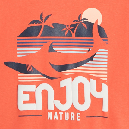 Avis Pyjama d'été à message "Enjoy nature" orange garçon OKAIDI 3
