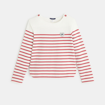 Avis T-shirt marinière à personnaliser d'un cœur rose fille OKAIDI 5