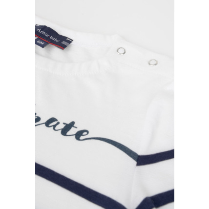 Avis Marinière "mon pirate" Baby - coton léger - Milk/Marine Deep ARMOR-LUX 4