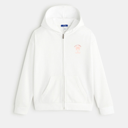 Avis Sweat-shirt uni à capuche blanc fille OKAIDI 2