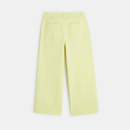 Avis Pantalon large toile stretch jaune fille OKAIDI 4