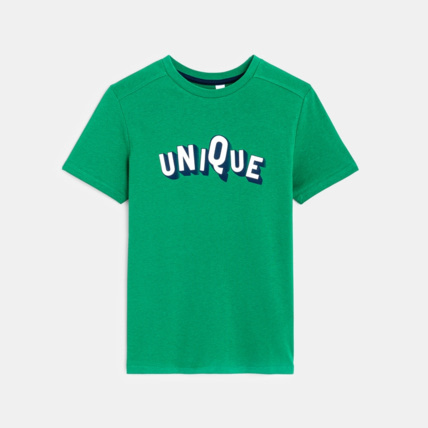 Avis T-shirt à message vert garçon OKAIDI 1