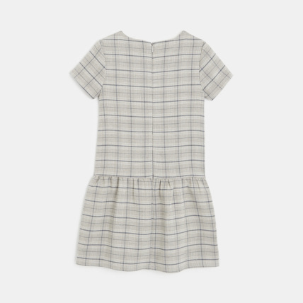 Avis Robe manches courtes à carreaux grise fille OKAIDI 3