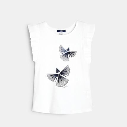 Avis T-shirt fantaisie blanc fille OKAIDI 1